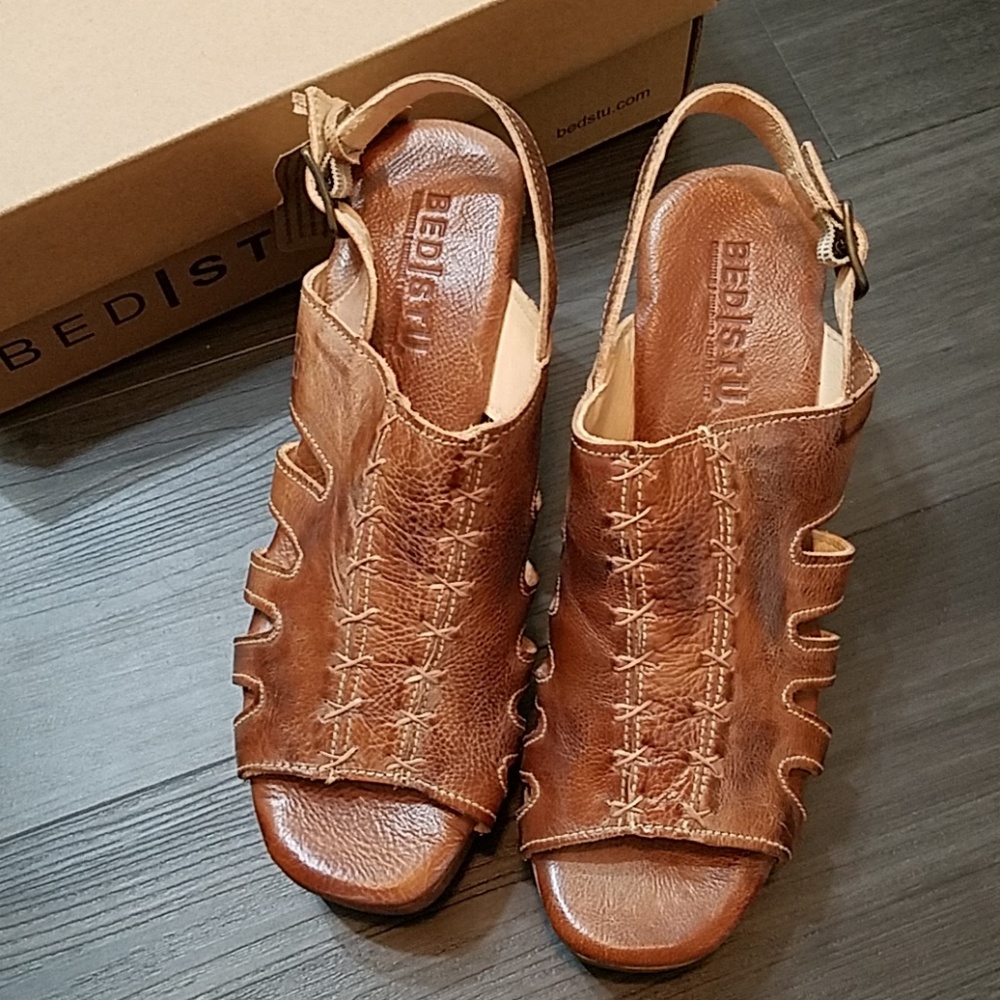 Bed Stu Fontella Tan Rustic Platform Sandals - Picture 7 of 8